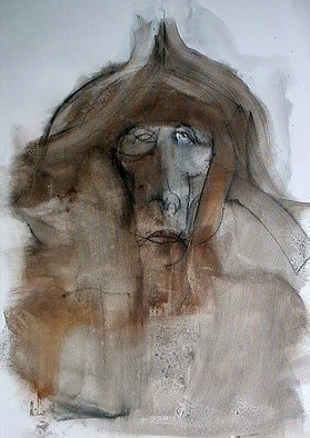Emilio Merlina, 'A Warrior As Friend', 2009, original Drawing Charcoal, 42 x 58  cm. Artwork description: 69378  charcoal on canvas ...