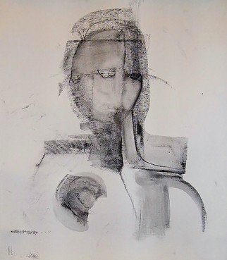 Emilio Merlina, 'Amazon 07', 2007, original Drawing Charcoal, 47 x 50  x 2 cm. Artwork description: 75243  charcoal on canvas ...