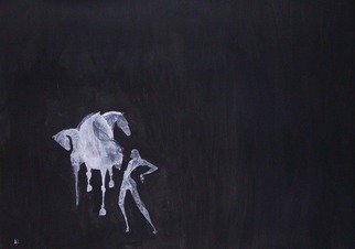 Emilio Merlina, 'Back Alone 08', 2008, original Painting Acrylic, 70 x 50  cm. Artwork description: 94218  acrylic on cardboard ...