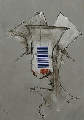 Emilio Merlina, 'Bar Code', 2018, original Mixed Media, 40 x 60  cm. Artwork description: 4863 on cardboard...