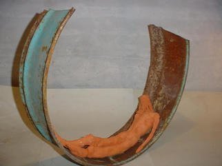 Emilio Merlina, 'Blue Dreamer', 2003, original Sculpture Mixed, 60 x 56  x 18 cm. Artwork description: 75588 terracotta and rusty iron sculpture...