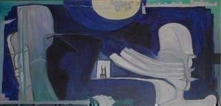 Emilio Merlina, 'Blue Dreams', 1986, original Painting Oil, 120 x 60  cm. Artwork description: 98703 oil on canvas...