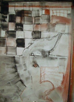 Emilio Merlina, 'Checkmate Maybe', 2006, original Drawing Charcoal, 51 x 70  x 2 cm. Artwork description: 76278  charcoal on canvas ...