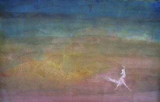 Emilio Merlina, 'Dance In My Desert', 2013, original Painting Oil, 74 x 47  cm. Artwork description: 45573                                I will not reveal my name to you answered the death Angel to the soldier and his enemy , what I will do for you it will be yes to give you a new life but in the each other mother womb .e. m.                            ...
