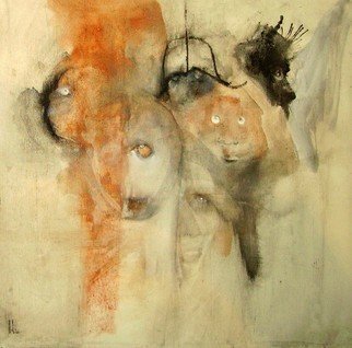 Emilio Merlina, 'Gatecrashing', 2008, original Drawing Charcoal, 46 x 44  cm. Artwork description: 94218  charcoal and a bit of acrylic on canvas ...