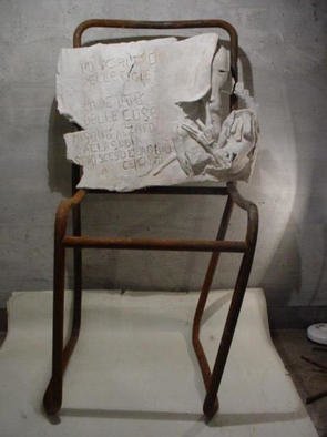 Emilio Merlina, 'Just Words', 2003, original Sculpture Mixed, 48 x 83  x 42 cm. Artwork description: 75588 rusty iron and terracotta sculpture.I did write few linesI did say few thingsI did stand up from the chairI did come down here looking for myself  ...