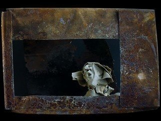Emilio Merlina, 'Last News', 2009, original Sculpture Mixed, 50 x 34  x 24 cm. Artwork description: 71793  terracotta and rusty iron ...
