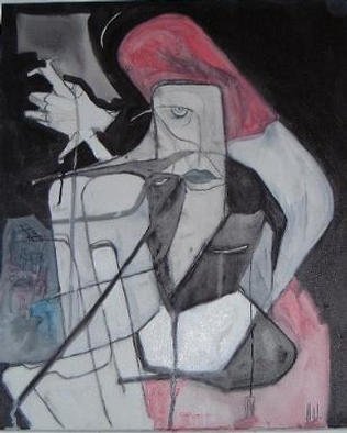 Emilio Merlina, Devil and angel, 1996, Original Painting Acrylic, size_width{lips-1031339937.jpg} X 60 cm