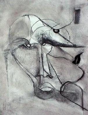 Emilio Merlina, Devil and angel, 2006, Original Drawing Charcoal, size_width{lovers-1145948736.jpg} X 38 cm