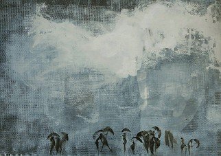 Emilio Merlina, 'Low Clouds On The City', 2016, original Painting Acrylic, 100 x 70  cm. Artwork description: 19008   on mediodensit                    ...