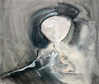 Emilio Merlina, Devil and angel, 2006, Original Drawing Charcoal, size_width{madre-1145139266.jpg} X 41 cm