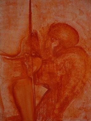 Emilio Merlina, 'Mistaken Advice', 2005, original Drawing Charcoal, 62 x 81  cm. Artwork description: 82488 red charcoal on canvas...