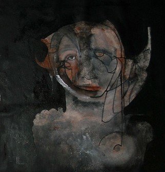 Emilio Merlina, 'Night Porter', 2011, original Mixed Media, 48 x 49  cm. Artwork description: 62478  charcoal and acrylic on canvas ...