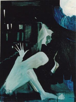 Emilio Merlina, Devil and angel, 1994, Original Painting Oil, size_width{night_source-1031355814.jpg} X 80 cm