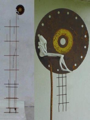 Emilio Merlina, 'No Ladders No More Toward...', 2003, original Sculpture Mixed, 47 x 227  x 32 cm. Artwork description: 76968 rusry iron and terracotta sculpture...