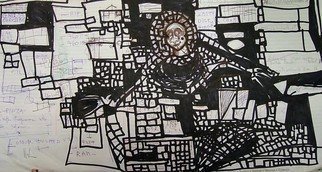 Emilio Merlina, 'Ok Come Out From There', 2008, original Mixed Media, 450 x 250  x 2 cm. Artwork description: 82833  pen and drawing pen on worksheet ...