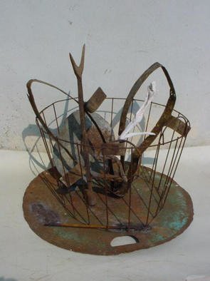 Emilio Merlina, 'Poem', 2003, original Sculpture Mixed, 50 x 50  x 50 cm. Artwork description: 76278 rusty iron and terracotta sculpture...