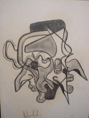 Emilio Merlina, 'Profiles', 1982, original Drawing Charcoal, 50 x 60  cm. Artwork description: 96978 charcoal on paper...