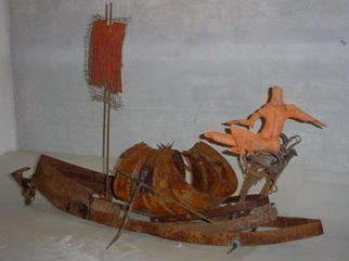 Emilio Merlina, 'Soul Navigator', 2002, original Sculpture Mixed, 105 x 65  x 30 cm. Artwork description: 75933 terracotta and rusty iron sculpture...
