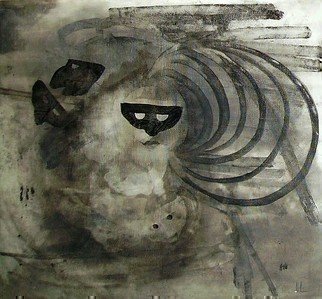 Emilio Merlina, 'Surrounded By Masks 08', 2008, original Mixed Media, 580 x 550  x 2 cm. Artwork description: 89388  acrylic and charcoal on canvas ...
