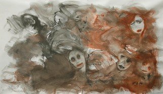 Emilio Merlina, 'Tense Veils', 2018, original Drawing Charcoal, 140 x 85  cm. Artwork description: 5208 canvas...