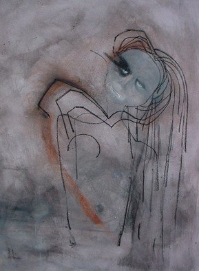 Emilio Merlina, 'Thanks For Your Waiting Me', 2009, original Mixed Media, 45 x 61  cm. Artwork description: 72138  acrylic and charcoal on paper ...