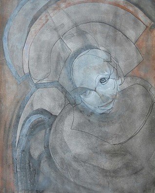 Emilio Merlina, 'The Angel Is Back', 2012, original Mixed Media, 50 x 60  cm. Artwork description: 53508  on paper ...