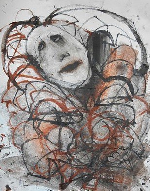 Emilio Merlina, 'The Joker', 2014, original Drawing Charcoal, 43 x 55  cm. Artwork description: 36948  on canvas  ...