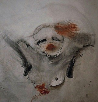 Emilio Merlina, 'The Goodnight Kiss', 2012, original Drawing Charcoal, 45 x 48  cm. Artwork description: 51093  on canvas ...