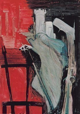 Emilio Merlina, Devil and angel, 1986, Original Painting Oil, size_width{the_king-1031343716.jpg} X 150 cm