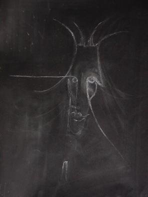 Emilio Merlina, 'The Queen 2', 2003, original Drawing Other, 50 x 70  cm. Artwork description: 75243 dry clay on black paper...