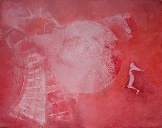 Emilio Merlina, 'The Red Moon Restorer', 2011, original Painting Oil, 90 x 69  cm. Artwork description: 61788    oil on canvas   ...