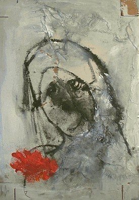 Emilio Merlina, 'The Red Rose', 2017, original Mixed Media, 21 x 30  cm. Artwork description: 9693 canvas on mediodensitevolution of existing work...