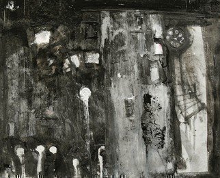 Emilio Merlina, 'The Street Lamp', 2015, original Mixed Media, 39 x 33  cm. Artwork description: 27978         on canvas          ...