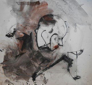 Emilio Merlina, 'The Toast', 2014, original Drawing Charcoal, 55 x 53  cm. Artwork description: 37983  on canvas ...