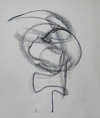 Emilio Merlina, 'Waiting For The Answer', 2014, original Drawing Charcoal, 57 x 67  cm. 