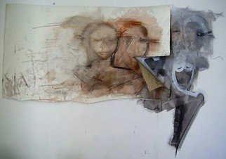Emilio Merlina, 'Welcome Home', 2007, original Mixed Media, 1200 x 840  x 3 cm. Artwork description: 90078  acrylic and charcoal on canvas and on wall ...