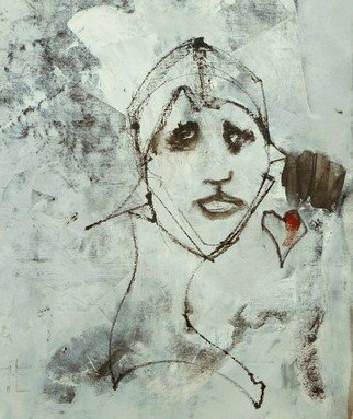 Emilio Merlina, 'With Heart In Hand ', 2016, original Mixed Media, 45 x 38  cm. Artwork description: 13833 on canvas...