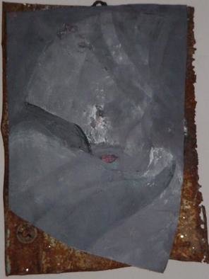 Emilio Merlina, 'Wondering About You', 2004, original Sculpture Mixed, 33 x 42  cm. Artwork description: 75588 acrylic and glue on canvas on rusty plate ( I put it in here because this is the rusty section for me )...