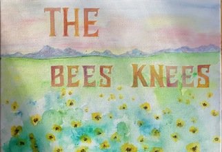 Emily Grun; The Bees Knees, 2019, Original Painting Acrylic, 20 x 16 inches. Artwork description: 241 mountain, field of flowers landscape background. with aEURoethe beeaEURtms kneesaEUR painted...