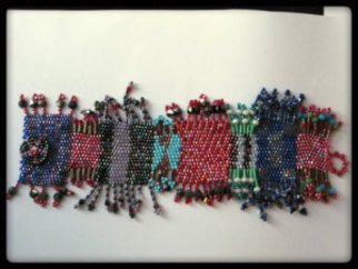 Tracey Hamilton; Multicoloed Beaded Bracelet, 2014, Original Beads, 2.1 x 1.1 inches. Artwork description: 241  One of a kind multicolored peyote stitch beaded 