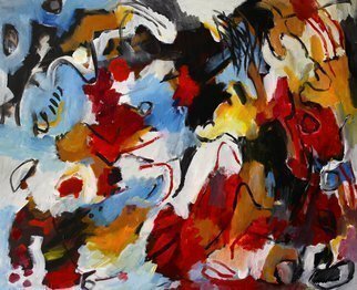 Engelina Zandstra; Composition 943, 2003, Original Painting Acrylic, 110 x 90 cm. Artwork description: 241 Painting acrylic on canvas.  Original artwork.Canvas on wooden stretcher.The artwork will be sent in a crate.It will be signed on the back. ...