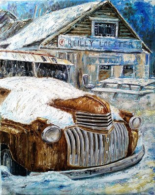 Nina Polunina; Auto Retro, 2017, Original Painting Oil, 16 x 20 inches. Artwork description: 241 Oil paintingAuto retrofrom the seriesAuto retro.  Written in the author s technique.  Oil on stretched canvas.  The canvas is made by hand.  Natural flax is manually primed with natural materials.Many people love portraits.  Their own.  Aliens, people, animals.  And I like portraits of cars, ships, trains.  ...