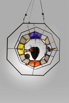 Eric Jacobson, 'The Heart Of The Matter', 1996, original Sculpture Other, 34 x 34  x 37 inches. Artwork description: 1911     This sculpture is made up of a thin steel frame with an octagon at each end. The end pieces are joind by a central core which is 
