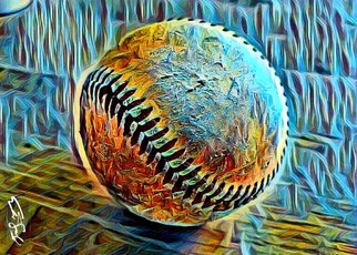 Erico Santos; Baseball, 2022, Original Digital Art, 82.8 x 59 inches. Artwork description: 241 Baseball in the stadium with a glimpse of  the evening sunlight  ...