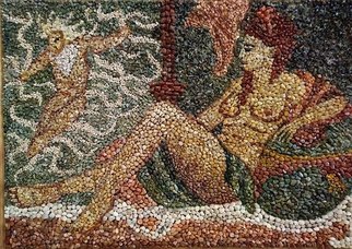 Erieta Gajtani; Danae, 2016, Original Mosaic, 2 x 50 cm. Artwork description: 241 Inspired by greek goddess DANAE who was a princess of Argos in the Greek Peloponnese, the only child of King Akrisios  Acrisius . In this mosaic i used only stones that i collected on the south of Albania beaches. The stones are in its original color. ...