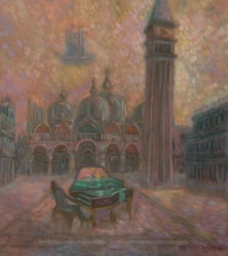 Edward Tabachnik; Allegro Concert At St Mar..., 2004, Original Painting Oil, 32 x 36 inches. Artwork description: 241  Billow in Harpsichord.New style: Romantic Expressionism.Series: Ancient Musical Instruments.Series: Venice.  ...