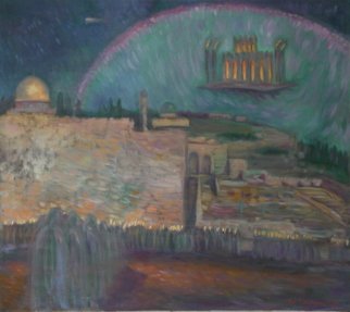 Edward Tabachnik; Arrival Of The Third Temple, 2001, Original Painting Oil, 36 x 32 inches. Artwork description: 241   Mystery of The Third Temple.New style: Romantic Expressionism. Series: Jewish Mystery. ...
