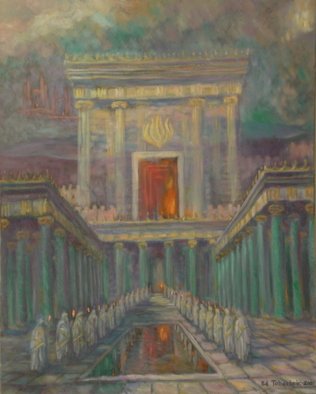 Edward Tabachnik; Herod Temple In Jerusalem, 2001, Original Painting Oil, 32 x 40 inches. Artwork description: 241 New style: Romantic Expressionism.Series: Jewish Mystery.The Second Temple. Recreated by The Artist.   ...