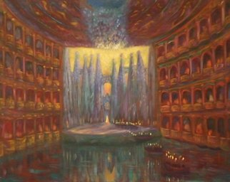 Edward Tabachnik; Water Theater, 1998, Original Painting Oil, 40 x 32 inches. Artwork description: 241   New style: Romantic Expressionism.Series: Theaters. The Water Theater created by the Artist. ...